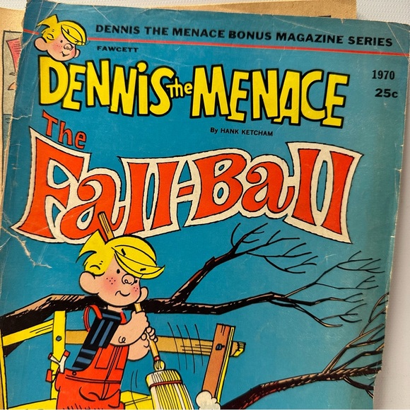 Dennis The Menace The Fall Ball VTG Comic Book Hank Ketcham 1970 Fawcett - Picture 2 of 7